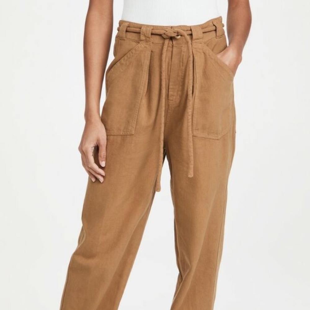 Free People Lights Down Straight Trouser - Paper Bag Pant - Size L